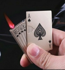 LED Storm Lighter Poker Card Rechargeable Butane Gas Not Included picture