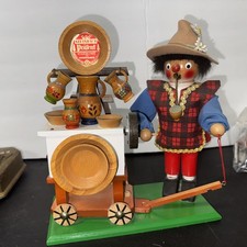 Steinbach Volkskunst Nutcracker SMOKER German Reuge Musical Food Pottery Peddler picture