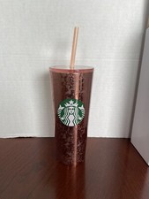 Starbucks 2019 Pink Rose Gold Marbled Speckled Stainless Steel 16oz Tumbler picture