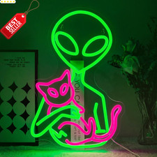 Alien Neon Sign for Wall Decor Dimmable Aliens Cat Led Lights Signs for Bedroom picture