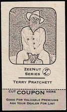 TERRY PRATCHETT -2011 Zeenut Uncut ARTIST COUPON Card- ENGLISH AUTHOR & HUMORIST picture