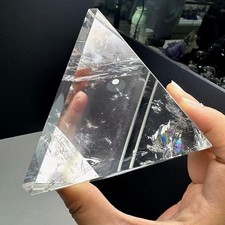 610g Natural White Quartz Carved Pyramid Crystal Reiki Healing Decor picture