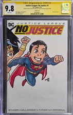 🎨 Justice League No Justice 1 CGC 9.8 SIGNED SKETCH Oliver Banks DOUBLE SIDED🎨 picture