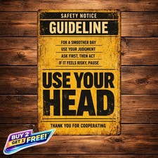 Health and Safety Common Sense Policy Funny Bar Metal Tin Sign 8x12 picture