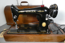 Singer Vintage Sewing Machine Model 201 With Case Petal Light Key AL372119 Works picture