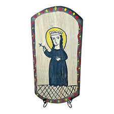 Vintage New Mexican Religious Folk Art Retablo Wall Hanging (Richard Montoya) picture
