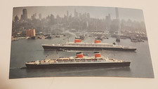 VINTAGE S.S. UNITED STATES OCEAN LINER SHIP & S.S AMERICA POSTCARD RICHKROME picture