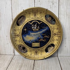 Gold Painted Cyprus Map Decorative Plate picture
