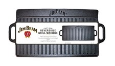 Jim Beam Cast Iron Reversible Grill/Griddle- Two Burner Sized 20” x 9” picture