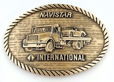 Vtg Navistar International Belt Buckle O C Tanner Solid Brass Truck Car Hauler picture