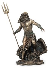 Veronese Design Greek God Poseidon Standing Over Crashing Waves Statue picture