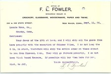 1908 F. E. Fowler Wholesale Dealer letterhead picture