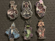 Disney Villains Potion Bottle Liquid Glitter Blind Box Enamel Pin - Full Set 6 picture