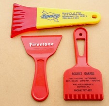 (3) Vintage Ice Scrapers / Firestone - Sunoco -Dunmore - Mohnton - Fleetwood Pa. picture