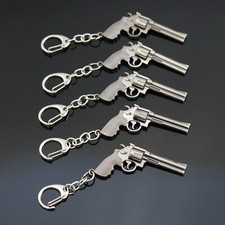 5x PCS Lot - 357 Revolver Pistol Weapon Gun Keyring Keychain Mini Key Ring Chain picture