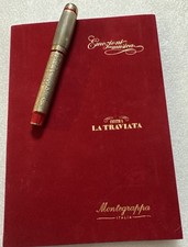RARE Montegrappa Opera Tribute Invito a la Traviata FP 18K Gold NIIB Pen /Pad picture