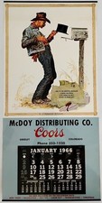 1966 COORS LIGHT PINUP CALENDAR JOE GRANDEE WESTERN COWBOY ART PRINT POSTER SIGN picture