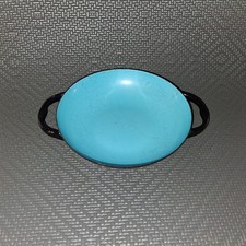 VTG Caravelle Sizzling Servers Enamel Pan Turquoise Mid Century Modern MI France picture