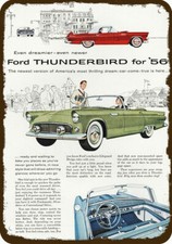 1956 FORD THUNDERBIRD Convertible Car Vintage-Look DECORATIVE REPLICA METAL SIGN picture