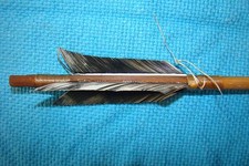 1 One Handmade Navajo 25 inch  Arrow w/Turkey flights & Stone chipped Arrowhead picture
