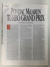 MISC1858 Vintage Article Road Test 1989 Pontiac McLaren Turbo Apr 1989 4 page picture