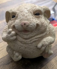 Chubby Bunny Rabbit Resin Figurine Round Fat Easter Garden Decor Statue picture
