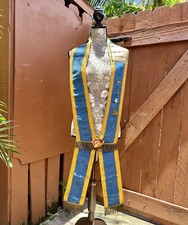 Antique Loyal Orange Lodge Masonic Sash Ornate Ritual Emblems Coffin Star Ladder picture