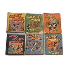 MICKEY MOUSE: Set of 6 WEE LITTLE BOOKS - Rare 3.5
