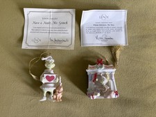 EUC Lenox Christmas Ornament Set, Have A Heart, Mr. Grinch & From Grinch, To You picture