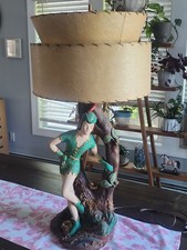VTG 50s 60s Peter Pan Robin Hood Plaster Lamp Colonial Arts Mid Century, Disney  picture