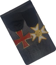 Masonic Pocket Jewel Holder with  2 Masonic Jewels K.T RED CROSS and MALTA picture