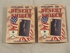 1991 Operation DESERT SHIELD Pacific Trading CARD BOXES 36 Packs Sealed Lot of 2 picture