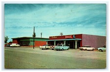 Postcard Street Scene Plains Texas c1960s Cars Dorthas Shop Drugs Pharmacy UNP picture