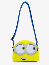 Loungefly Crossbody: Minions Despicable Me Bob Cosplay Fuzzy Yellow Bag Purse picture