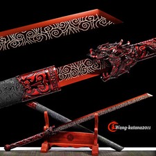 44''Red Dragon Sharp Chinese Kungfu Practice Sword Functional Tang Dao 1095Steel picture