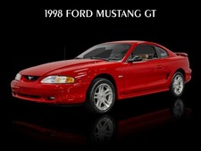 1998 Ford Mustang GT in Red NEW Metal Sign: 12x16