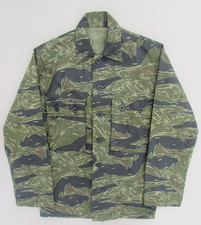 ORIGINAL WARTIME SOUTH VIETNAM BLACK BUTTON TIGER STRIPE CAMOUFLAGE SHIRT CAMO picture