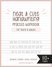 Neat and Cute Handwriting practice Workbook for adults Teens: Improve... picture