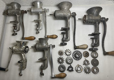 Vintage Lot of 6 Manual Hand Crank Cast Iron Meat Processors/Food Choppers Parts picture