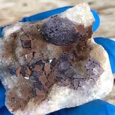 3pcs  159g  Purple Edge Fluorite Crystal Cluster Specimen Natural Mineral AX-1 picture