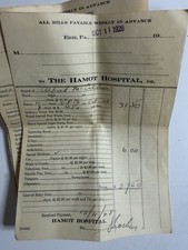 1928-1929 Hamot Hospital Erie PA Medical Bills Lot of 8 Antique Ephemera picture