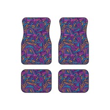 90s Mini Truck Custom Car Mat Retro Airbrush Tribal Graphic Floor Mat Set of 4 picture