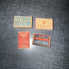 1903 Antique Swedish Matchbox Lot of 2 Ohio & Vulcan Tidaholm RARE Empty N/Match picture