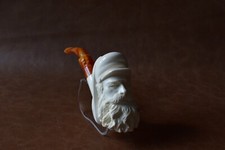EGE Large Size  Southern Civil War Soldier Pipe New Block Meerschaum W Case#1677 picture