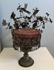 Chinese Miao Ceremonial Headdress Crown - Delicate Metal Silk - Vintage Jewelry picture