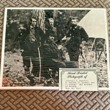 Generals Hancock Barlow Birney Gibbon Hand-Printed B&W Photo J.B. Leib 79 picture