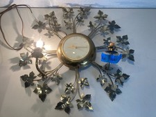 Gold United Vintage MCM United Starburst Ivy Leaves Electric wall clock picture
