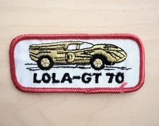 Vintage Lola GT70 Racing Car Embroidered Patch - Hot Wheels Red Line Era picture
