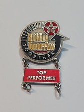 Texaco Top Performer Recognition Award Badge Pin Building Tomorrow Together picture