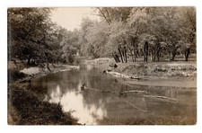Waterfront Setting River Creek Stream Real Photo Postcard RPPC Unposted picture
